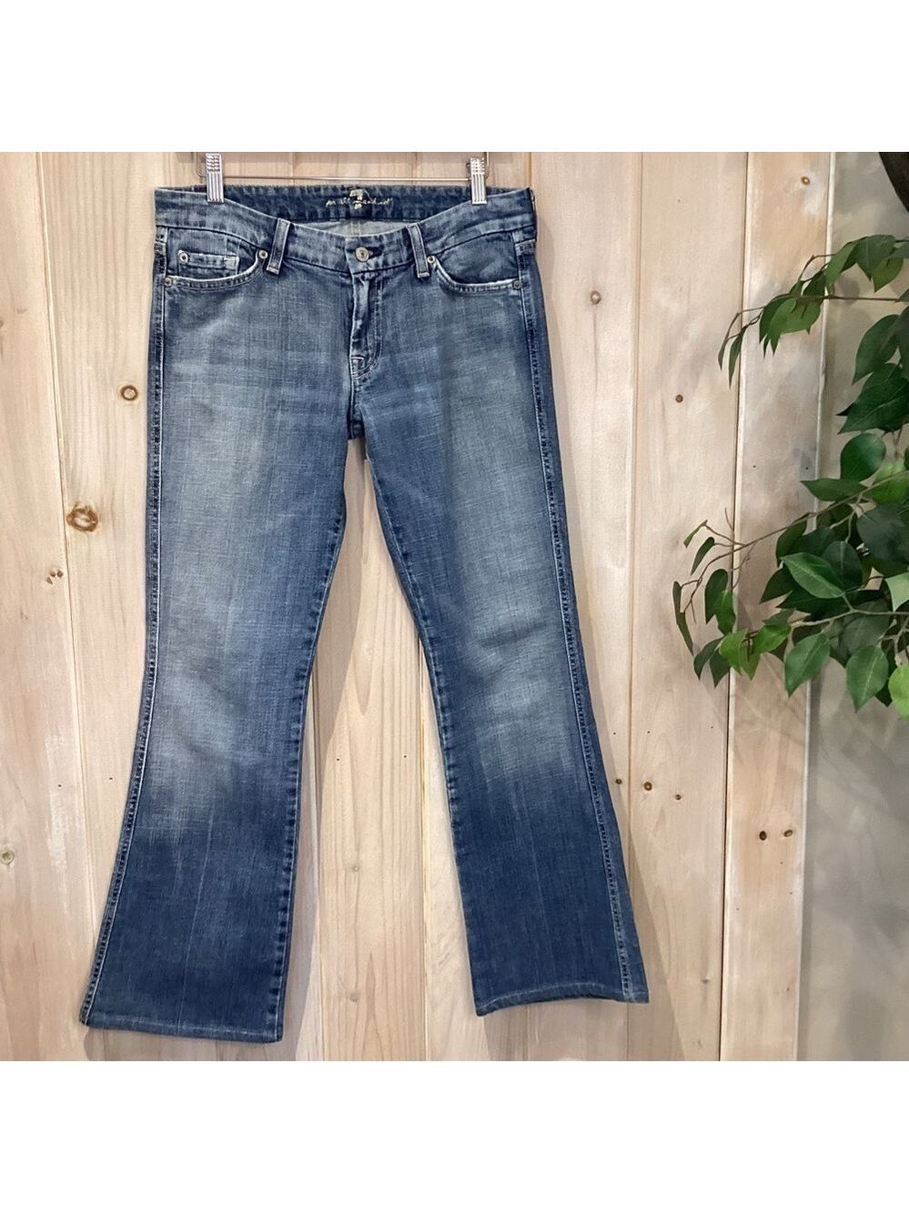 7 For All Mankind Flare Jeans Low Rise Size 29